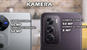 PERBANDINGAN HP - Perbandingan antara Hp 5G Vivo V40 dan Oppo Reno 12. - Foto tangkap layar YouTube/reviewFira.