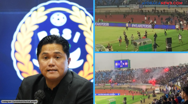 Kacamata Erick Thohir Soal Kerusuhan Suporter di Akhir Laga Persib vs Persija, Sebut Pemicunya Sangat Jelas