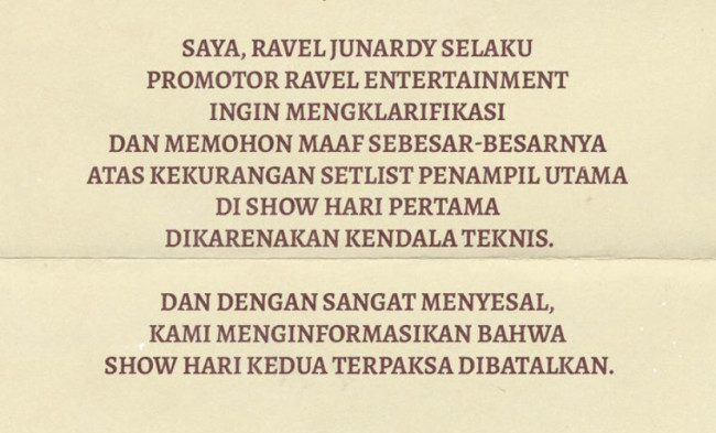 Konser BMTH di Jakarta Ricuh, Begini Kronologisnya