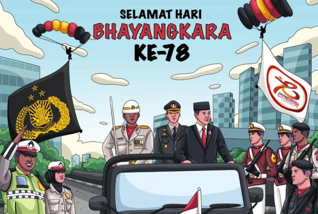 HUT ke-78 Bhayangkara, Presiden Jokowi: Selalu Melayani Masyarakat Sepenuh Hati