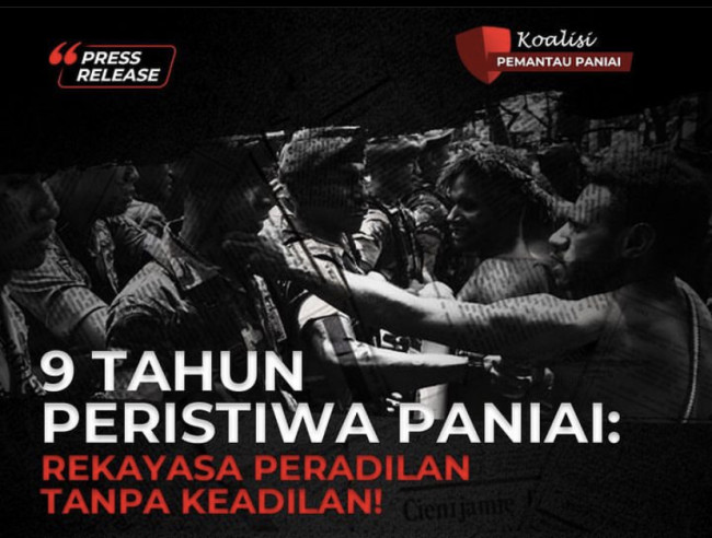 Koalisi Masyarakat Sipil Ambil Sikap Atas 9 Tahun Peristiwa Paniai: Rekayasa Peradilan Tanpa Keadilan!