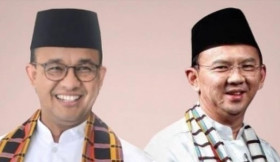 Kolase Anies Baswedan dan Ahok. Ahok terang-terangan jika komunikasi yang dilakukan dirinya bersama Anies Baswedan layaknya sebagai teman. @suara_networkjabar.