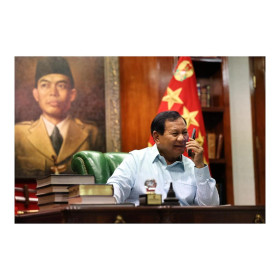 PRABOWO - Prabowo Subianto saat menerima telepon dari Presiden Amerika Serikat Joe Biden.- Instagram/prabowo