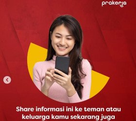 KARTU PRAKERJA – Ilustrasi seorang perempuan sedang menggunaka HP. Kriteria masyarakat Indonesia yang boleh daftar dan terima manfaat dari program kartu prakerja. (Instagram/@prakerja.go.id)