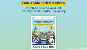 UKU SAKU MUDIK LEBARAN -Ilustrasi buku saku panduan mudik. Banyak informasi yang bisa kamu dapat dari buku saku digital Jasa Marga untukk mudik lebaran 2024. -Ilustrasi Instagram@official.jasamarga