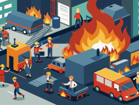 GUDANG SEPATU CIBADUYUT TERBAKAR - Ilustrasi kebakaran. Penyebab peristiwa masih diselidiki. (Foto: Freepik).