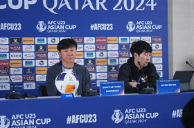Timnas Indonesia U23 - Pelatih Shin Tae-yong memberikan keterangan pers sesuai pertandingan perdana Grup A Qatar vs Indonesia di Piala Asia U23 2024 yang berakhir dengan skor 2-0 Senin (15/4) malam. Dok: PSSI.