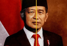 Kolase foto mendiang Presiden Soeharto dan Jokowi. yblhi.
