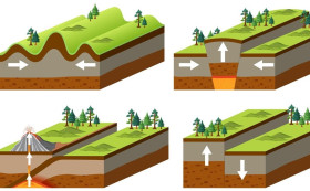 JENIS-JENIS SESAR - Ilustrasi sesar atau patahan pada batuan dan tanah. Berikut tiga jenis sesar yang perlu diketahui. Ilustrasi/Freepik.