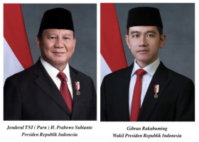 Foto Presiden dan Wakil Presiden periode 2024-2029, Prabowo Subianto dan Gibran Rakabuming, simak aturan pemasangan dan cara downloadnya. (Foto: Kemensetneg).