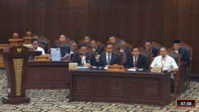 SIDANG PHPU - Suasana Sidang Perselisihan Hasil Pemilihan Umum (PHPU) Presiden dan Wakil Presiden Tahun 2024.- Tangkapan Layar/Mahkamah Konstitusi RI