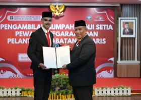 Pemain naturalisasi baru untuk Timnas Indonesia, Jens Raven resmi menjadi WNI. Dok: PSSI.