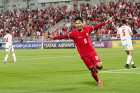 WITAN SULAEMAN SELEBRASI - Jadwal timnas Indonesia U23 vs Korea Selatan di babak perempat final Piala Asia U23 2024. Dok: PSSI.