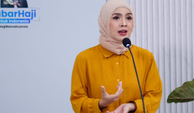 Anggota Media Center Kementerian Agama Widi Dwinanda. Berikut adalah poin penting tentang yang sangat dijaga selama jemaah haji Indonesia ada di tanah suci. Foto kemenag.go.id.