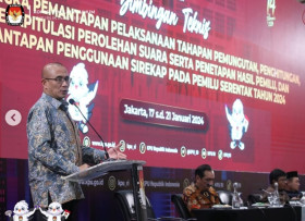 Ketua Umum KPU RI, Hasyim Asy'ari menjabarkan syarat Pilpres 2024 bisa digelar dua putaran. (Instagram/@kpu_ri).