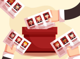 PILKADA SERENTAK 2024 - Ilustrasi surat suara dimasukan ke dalam kotak. Bocoran honor PPK Pilkada Serentak 2024 disampaikan KPU RI. Ilustrasi/Freepik.