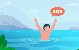 TENGGELAM - Ilustrasi animasi seseorang meminta bantuan. Tim SAR gabungan dikerahkan untuk mencari seorang anak terseret arus sekolah di Garut. Ilustrasi/Freepik.
