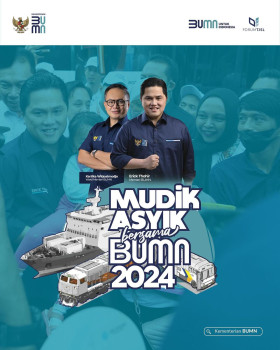 MUDIK ASYIK BUMN- Kementerian BUMN bersama BUMN kembali hadir dengan Program Mudik yang akan diselenggarakan bagi masyarakat umum. Instagram/@kementerianbumn