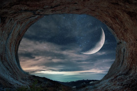 Ilustrasi malam Isra Miraj di Bulan Rajab. (pixabay/ELG21)