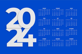 Ilustrasi kalender 2024. Cuti bersama 2024 tidak hari tambahan di hari libur Natal dan Tahun Baru 2024. (Foto: Freepik).