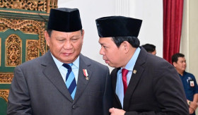 PRESIDEN DIPILIH MPR - Capres Prabowo Subianto bersama Wakil ketua Dewan Perwakilan Daerah, Sultan B Najamudin. Sultan menyebut Prabowo ingin capres dan cawapres dipilih MPR seperti dulu.