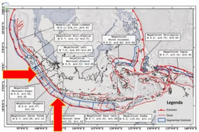 BMKG RILIS INFORMASI POTENSI TERJADI GEMPA MEGATHRUST - Ilustrasi peta gempa di Indonesia. BPBD Banten minta masyarakat tidak panik. (Foto: pgt.bmkg.go.id).