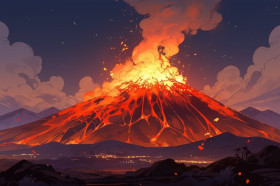 Ilustrasi gunung berapi - Berikut ini deretan gunung api aktif yang disebut bahaya letusannya mengintai Indonesia. Ilustrasi/Freepik.