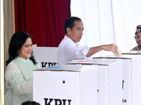 Presiden Jokowi saat memberikan suara dalam pemilu 2024 pada Rabu, 14 Februari 2024 lalu.