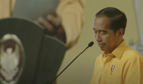 Presiden Jokowi saat hadir di penutupan Munas Golkar pada Rabu, 21 Agustus 2024. Foto Golkar Indonesia.