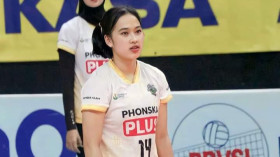 Sania Clarissa Putri saat bermain voli/foto: Instagram @saniaaaa_02
