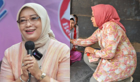 YENA ISKANDAR - Selama kegiatan kampanye jelang Pilkada 2024, Calon Wali Kota Bandung, Yena Iskandar sering pakai outfit pink, ternyata ini arti warna dari segi psikologi. - Foto kolase Instagram/@yenaiskandar.