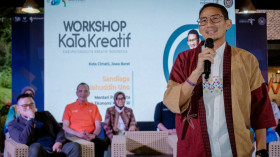 CIMAHI KOTA ANIMASI -Ilustrasi Sandiaga Uno hadiri workshop di Cimahi. Sandiaga Uno paparkan Cimahi produk ekonomi kreatif yang beragam -Ilustrasi/disparbud.