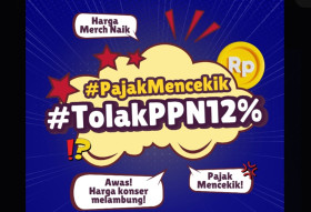 Poster seruan aksi tolak kenaikan PPN 12 persen di Istana Negara, Jakarta hari ini. (Foto: X/@humaniesproject).
