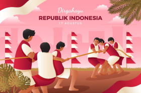 IDE LOMBA 17 AGUSTUS LUCU - Ilustrasi lomba 17 Agustusan. Berikut sederet lomba bisa diikuti untuk memeriahkan HUT Kemerdekaan RI. (Foto: Freepik).