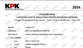 LHKPN MELLY GOESLAW - Resmi dilantik jadi anggota DPR RI, mewakili Dapil Jabar I. Melly Goeslaw wajib laporkan LHKPN. Terungkap inilah total harta kekayaannya. - Foto tangkap layar/LHKPN KPU.