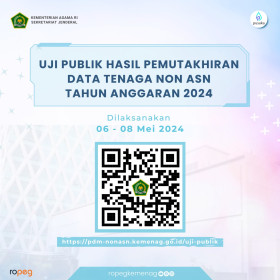 CASN 2024 - Kementerian Agama Gelar Uji Publik Pemutakhiran Data Tenaga Non ASN untuk Seleksi Calon ASN Tahun 2024.- website/kemenag.go.id