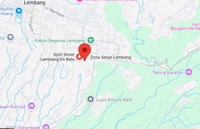 Peta lokasi Sesar Lembang - Berikut 8 Sesar aktif di Jawa Barat patut diwaspadai, terbaru aktivitas Sesar Garsela timbulkan gempa Bandung hari ini (Foto: Tangkap Layar/Google Maps).