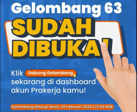 Ilustrasi - Gelombang 63 Kartu Prakerja 2024 akan ditutup pada Senin hari ini, berikut langkah selanjutnya bagi calon peserta agar tahu informasi kelulusan. (Instagram/@prakerja.go.id).