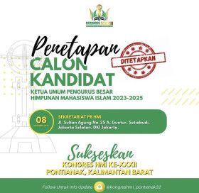 (Jadwal penetapan calon ketua umum/foto: instagram @kongreshmi_pontianak32)